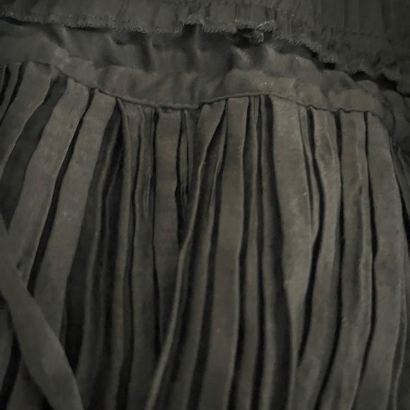 Black Halter Ruffle Mini Dress Small • Open Back • Fairycore Coachella Flowy Tie - Picture 12 of 14